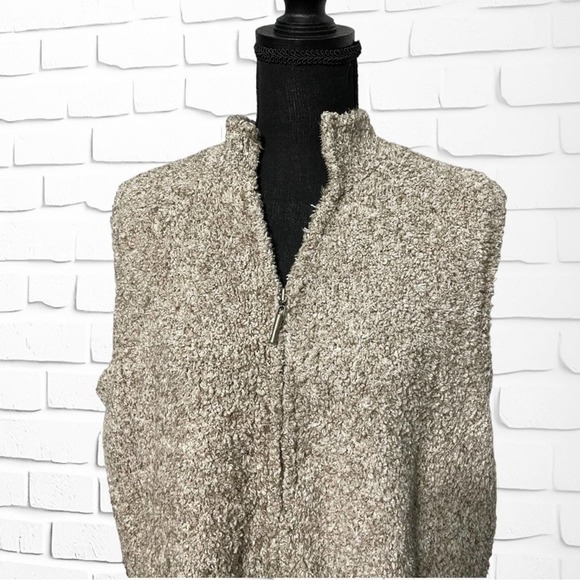 Christopher & Banks Sherpa Zip Up Vest Brown Gray Sleeveless Jacket Women’s XL - Picture 3 of 7